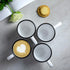 City to Cottage 10oz Ceramic Cappuccino Mug with Large Handle for Latte, Hot Chocolate, Tea, White and Black Polka Dot