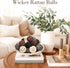 DomeStar 24PCS Brown Decorative Balls, 2 Inch Rattan Balls for Bowl Centerpiece Decor