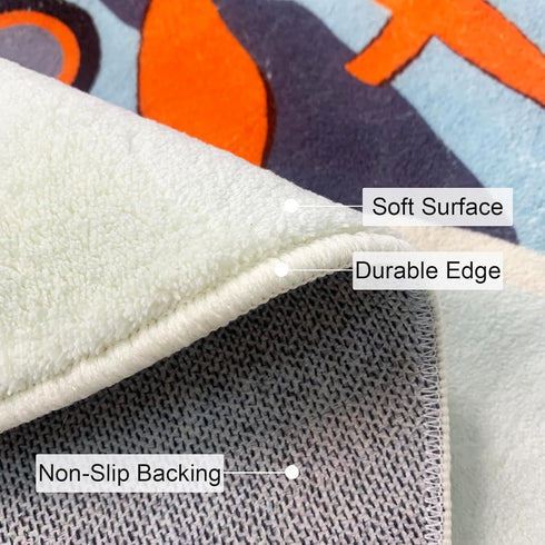 4ft,Animal ABREEZE Faux Wool Kids Play Mat Round Area Rug Kids Nursery Door Mat Soft Plush Non-Slip Childrens Carpet