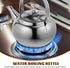 BESTonZON Whistling Tea Kettle - 14cm Stainless Steel Water Boiler with Infuser for Induction and Gas Stove