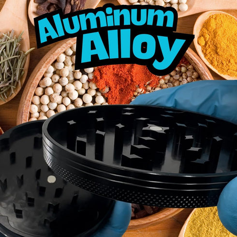 2 4 inch (2, 4 inches) Herb Grinders. Layer Grinder. aluminum alloy metal. Top and Bottom Only. NO Screen Catcher.