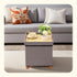 15" 15" 15"Grey PINPLUS Storage Ottoman Cube, White Linen Footrest with Wooden Legs, Foldable Fabric Footrest