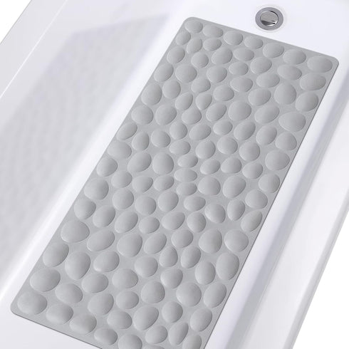 OTHWAY Non-Slip Bathtub Mat, Soft Rubber Bathroom Bathmat with Strong Suction Cups (Grey)
