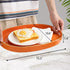 15.6" 10.6" 1.4" MAONAME Orange Decorative Tray, Oval Serving Tray with Handles, Plastic Trays for Coffee Table