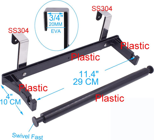 YYST 1) Over Cabinet Door Paper Towel Holder Bar Dispenser for for Kitchen, Pantry, Mudroom, Fits Both Standard & Jumbo