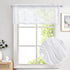 Topick White Sheer Leaf Curtain Valance, 18 Inch Rod Pocket Small Curtain for Windows, Semi Sheer