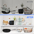 NiHome 4-Pack Stackable Plastic Kitchen Storage Shelf, Foldable Rack for Counter Cabinet Pantry, White