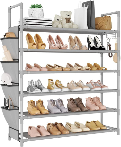 LANTEFUL 6 Tier Shoe Rack Storage for 24-30 Pairs Shoe and Boot,