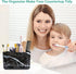 Boperzi Black Toothbrush Holder, Detachable Anti-slip Marble Organizer for Bathroom Countertop with Drainage Holes