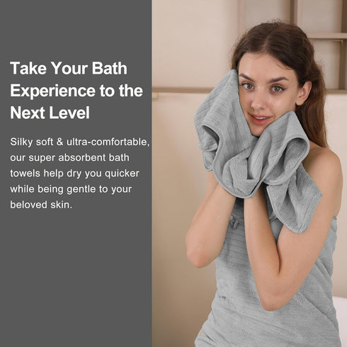 8 Set Set 2 2 4 Mistyrose Piece Oversized Bath Towels for Family, Soft Dark Gray Bathroom Towel Quick DryMicrofiber