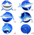 30PCS Shark Hanging Swirls Decorations - Summer Pool Under the Sea Party Supplies for Baby Shark Birthday