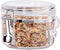 OGGI Clear Canister Airtight 28oz - Clamp Lid & Spoon, Ideal for Kitchen & Pantry Storage of Bulk Dry Food