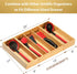 Umilife Bamboo Kitchen Utensils Organizer, Extra Long Flatware Cutlery Storage Box, Multi-Use Drawer Divider (Set of 2)