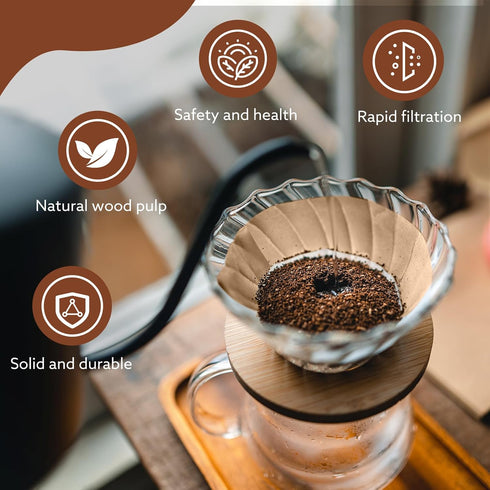 500 Count Percolator Coffee Filters, 3.75in Natural Unbleached Disposable Disc Filters for Home and Office