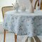 Pastoral Round Tablecloth - 60 Inch Dia. - Linen Fabric, Washable Dust-Proof Wrinkle Resistant Table Cover, Floral