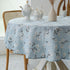 Pastoral Round Tablecloth - 60 Inch Dia. - Linen Fabric, Washable Dust-Proof Wrinkle Resistant Table Cover, Floral
