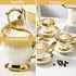 Set 6, 7 oz LETAOTAO Tea Cups and Saucers of Ceramic Turkish Coffee Cup With Gold Trim for Cappuccino, Latte, Mocha, Au