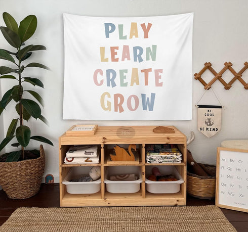 OXW 50x60 inches Classroom Decor Kids Tapestry Wall Hanging, Playroom Wall Art Decor, Nursery Wall Decor for Kids