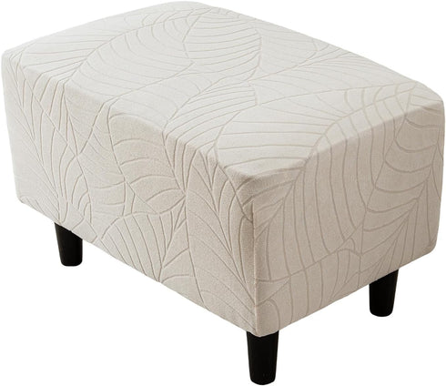 Eco-Ancheng Ottoman Cover Stretch Rectangle Footrest Stool Slipcover Ottoman Bench Covers Jacquard