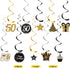 Blulu 50th Birthday Party Foil Hanging Swirls Decorations, 30 Pcs Glitter Celebration Cutouts