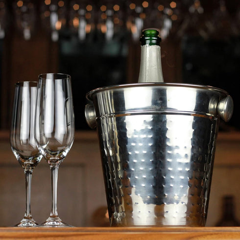 Chef Craft Hammered 4 Quart Champagne Bucket, Stainless Steel