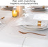 13 36 Inch 100% D'Moksha Homes Chambray Cream and White Table Runner x - Faux Linen Table Runner - Wrinkle Resistant