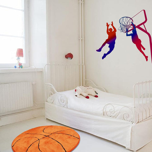 JeogYong Basketball Rug, Soft and Comfy Sports Themed Round Area Rugs Bedroom Living Room Carpet Kitchen Mat Bath Rugs