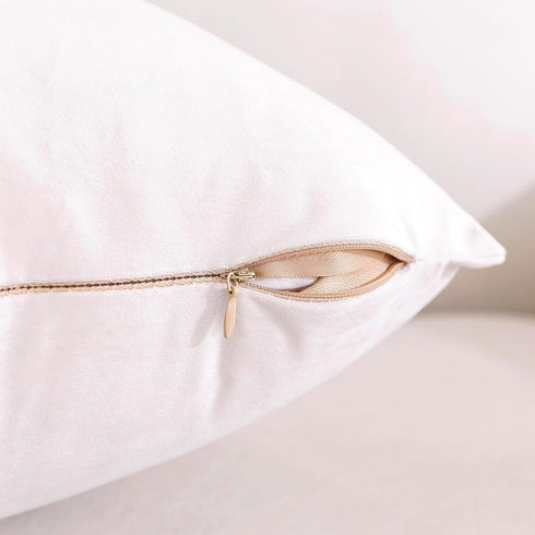 TAOSON Pack 2, Home,18x18 inch of Cream White Matching Sequin Patchwork Velvet Throw Pillow Cover with Silver Sequined