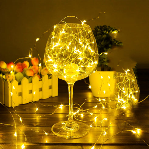 Twinkle Fairy Lights Battery Powered 20 LED on 7.2feet Silvery Copper Wire for DIY Wedding Party Decor (Warm White)