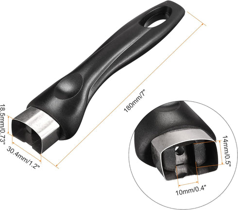 MECCANIXITY Pan Replacement Handle Black 7inch with Screw Nonstick Saucepan Cookware Skillet Stainless Steel Handle by MECCANIXITY