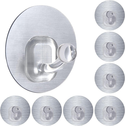 Uten 10 Pack Heavy Duty Adhesive Hooks for Hanging, Waterproof Sticky Robe Towel Hooks