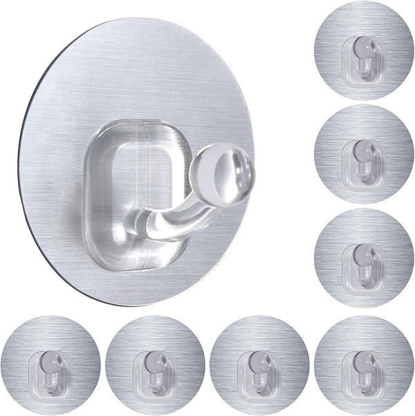 Uten 10 Pack Heavy Duty Adhesive Hooks for Hanging, Waterproof Sticky Robe Towel Hooks
