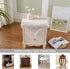 24 24 Inch Square Small Bedside Tablecloth Cotton Linen Light Brown Lattice Dust-Proof Washable Table Cover Boho