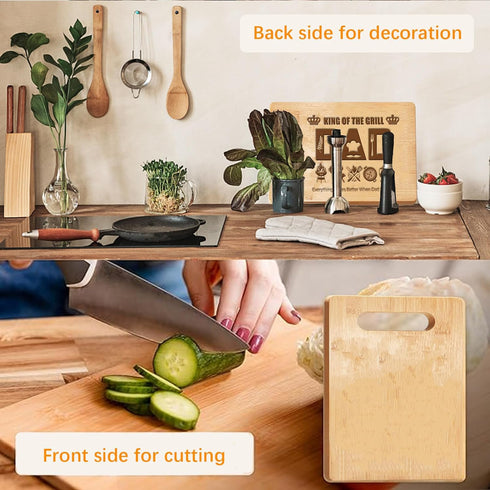 Wooden Chopping Board Gift for Dad, engraved cutting board with words of praise, kitchen gift for housewarming,