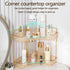 2-Tier Counter Countertop shuang qing Corner Bathroom Organizer Classic Storage Shelf for Makeup, Perfume & Toiletries