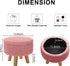 WBKATN Pink Storage Ottoman Foot Rest, Small Sherpa Ottoman with Storage, Cute Round Foot Stool, Modern Pouf Ottomans