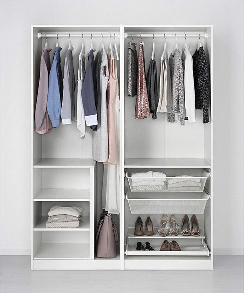 OwnMy 4 Packs Closet Rod End Supports, U Shaped Stainless Steel Flange Rod Holder for Wardrobe Shelf, White