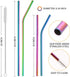 Hiware 12-Pack Rainbow Metal Straws, Reusable Stainless Steel Drinking Straws with Case