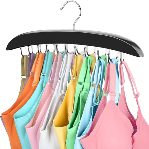Bra Hanger for Closet, 360° Rotating Organizer with 20 Foldable Hooks for Storage