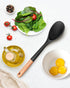 Large Silicone Cooking Spoons, Nonstick Solid Wooden Handle, Heat Resistant Kitchen Spoons for Cooking & Serving