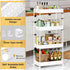 SPACEKEEPER 4-Tier Mobile Shelving Unit, Bathroom Rolling Cart Utility Storage Organizer Shelf for Kitchen, Living