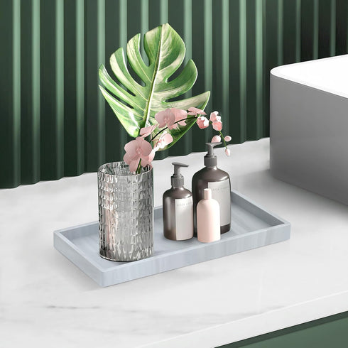 Bathroom Counter Tray, EG-SIPRO Thickened Silicone Bathroom Vanity Tray, Shatterproof Soap Dispenser Tray