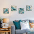 Bathroom Wall Art Beach Decor – Ocean Sea Turtle Octopus Canvas Pictures, Teal Bathroom Accessories, Nautical Painting