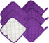 100% Cotton Potholders Kitchen Everyday Basic Terry Pot Holder Heat Resistant Large Coaster Hot Pads Kit Trivets Set for Cooking and Baking Set of 6 Grape by Lifaith