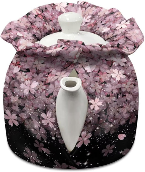 Pink Cherry Blossom Print Tea Cozy Cotton Tea Cosy for Teapots Keep Warm Teapot Cover Insulated Kettle Cover for Home Kitchen Table Decor
