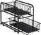 AIYAKA Pull-out Cabinet Organizer, Stackable 2-tier Under Sink Rack with Sliding Storage Drawer for Bathroom, Kitchen,