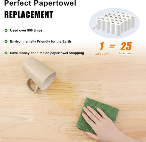 Homaxy 24 Pack Kitchen Dish Cloths, Super Soft Coral Velvet Dish Towels, Nonstick Oil Fast Drying Microfiber Cloths