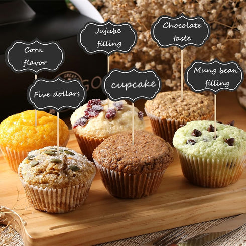 Cheese Markers, 50Pcs Charcuterie Labels, Blank Toothpick Flags for Appetizer Signs, Cupcake Picks for Birthday Party