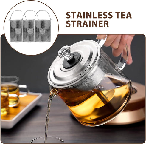 Luxshiny 3pcs Tea Strainers for Loose Tea, Stainless Steel Mesh Strainer, 7cm Tea Infuser Insert for Teapot Mug