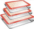 Stainless Steel Baking Sheet Tray with Silicone Baking Mat Set, Cookie Pan with Cooling Rack, Set of 9